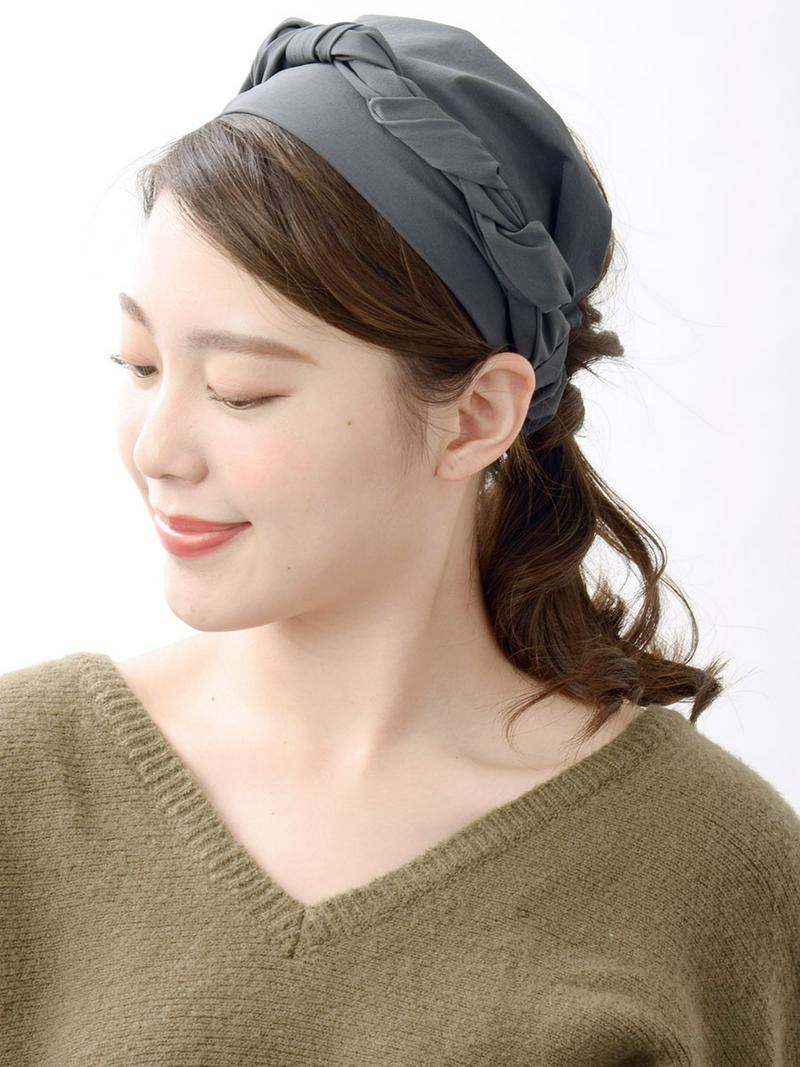 アレンジ自在なリボンワイドターバンヘアバンド 幅広 結び シンプル ヘアアクセ ヘアアクセサリー HB-73 レディース 大人っ
