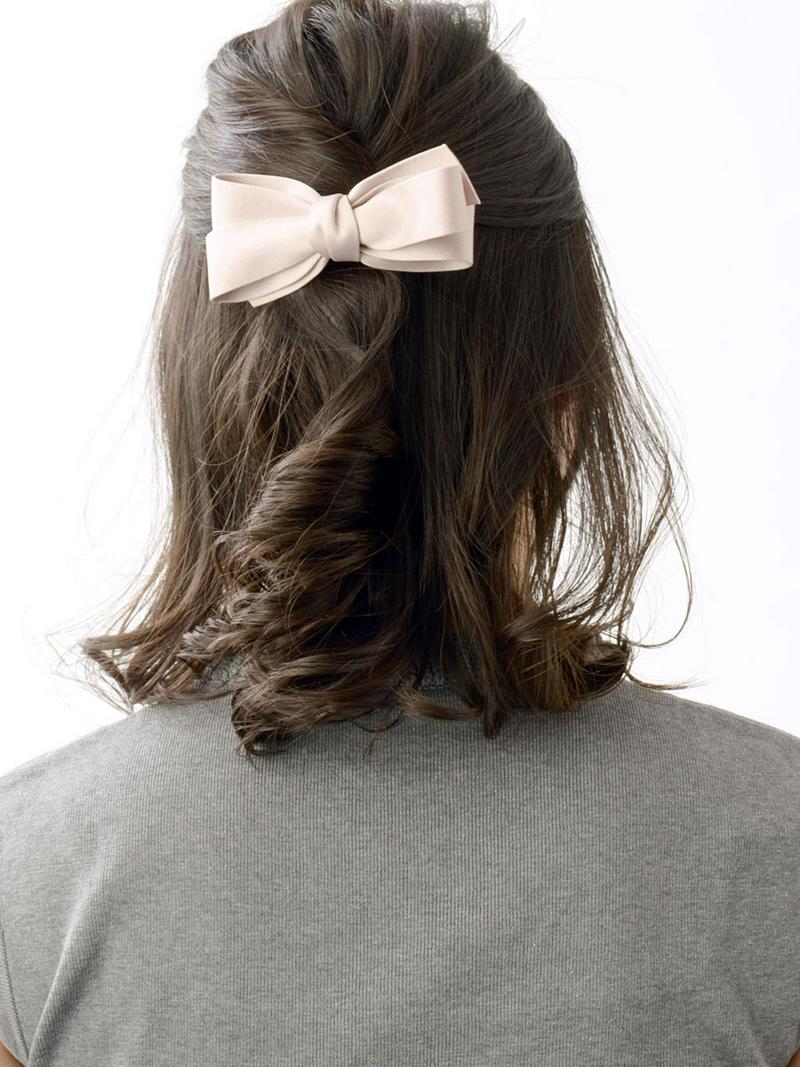 エレガントリボンバレッタ(M) シンプル ベーシック オフィス デイリー ヘアクリップ ヘアアクセ ヘアアクセサリー H-994 レディース 大人っぽい かわいい おしゃれ プレゼント