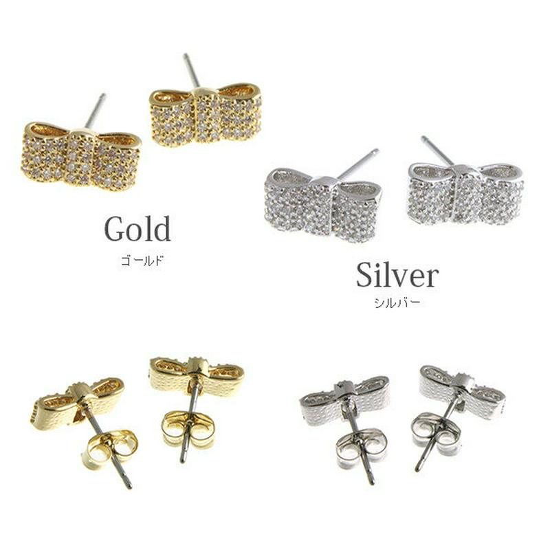 Rakuten Fashion THE SALE★パヴェミニリボンピアス キュービックジルコニア P38-4 レディース 大人っぽい シンプル かわいい おしゃれ プレゼント