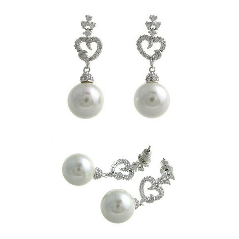ハートをあしらったプリンセスピアス キュービックジルコニア 結婚式 二次会P2-SET6 レディース 大人っぽい シンプル かわいい おしゃれ プレゼント