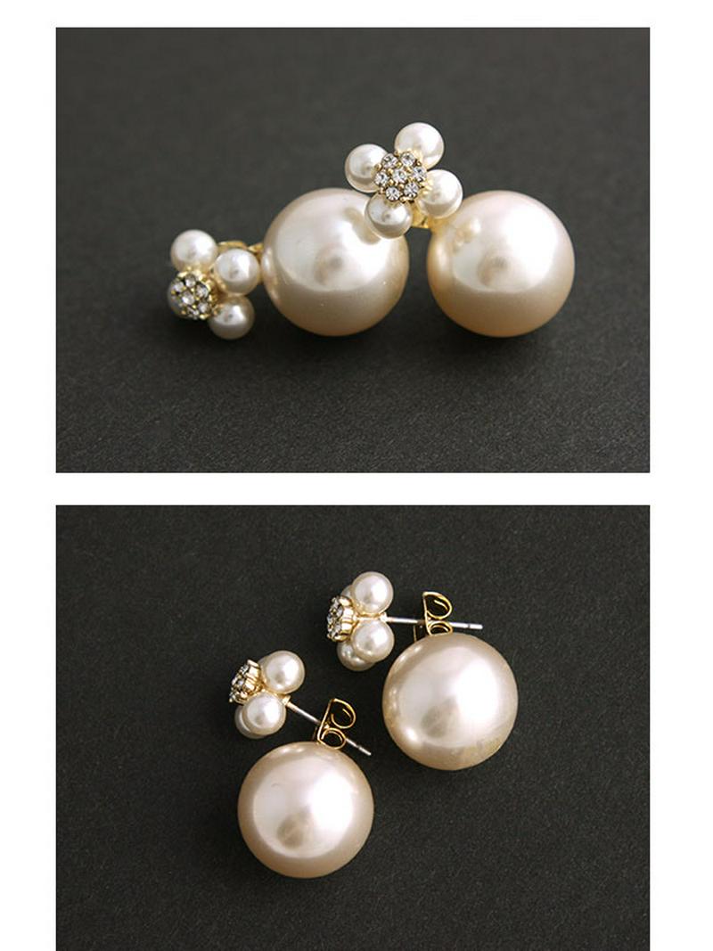 フラワー×パール付きキャッチピアス デザインキャッチ/チタンポスト P1165 ゆかた 浴衣 レディース 大人っぽい シンプル かわいい おしゃれ プレゼント