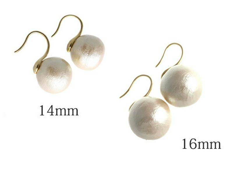 コットンパールフックピアス（14mm） 一粒ピアス キスカ P1121 レディース 大人っぽい シンプル かわいい おしゃれ プレゼント