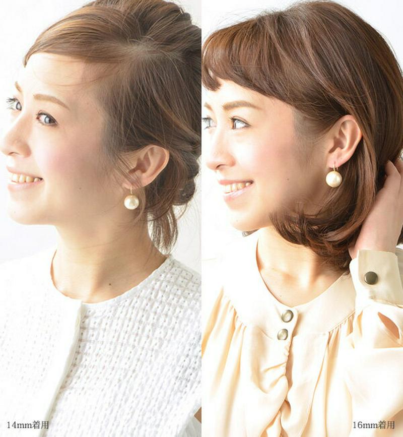 コットンパールフックピアス（14mm） 一粒ピアス キスカ P1121 レディース 大人っぽい シンプル かわいい おしゃれ プレゼント