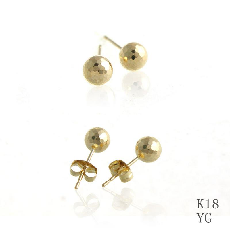 【送料無料】K18ミラーカットボールピアス 小ぶり イエローゴールド 18K【リュクス】LP-97【ゆうパケット不可】 レディース 大人っぽい シンプル かわいい おしゃれ プレゼント 大人カジュアルなアクセサリー