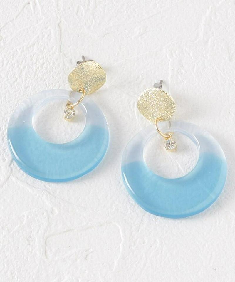 マーブル樹脂ツキノワピアス