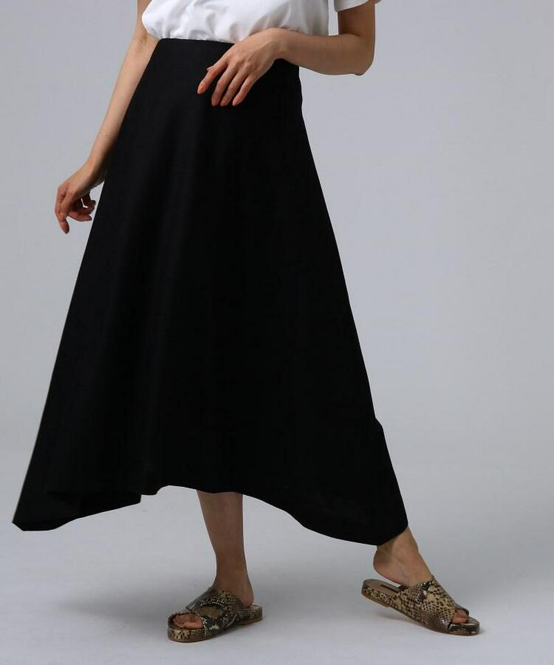 【洗える】リネンコットンストレッチフレアスカート