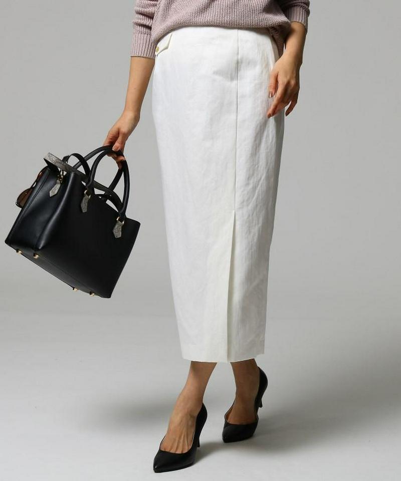 麻コットンスリットスカート
