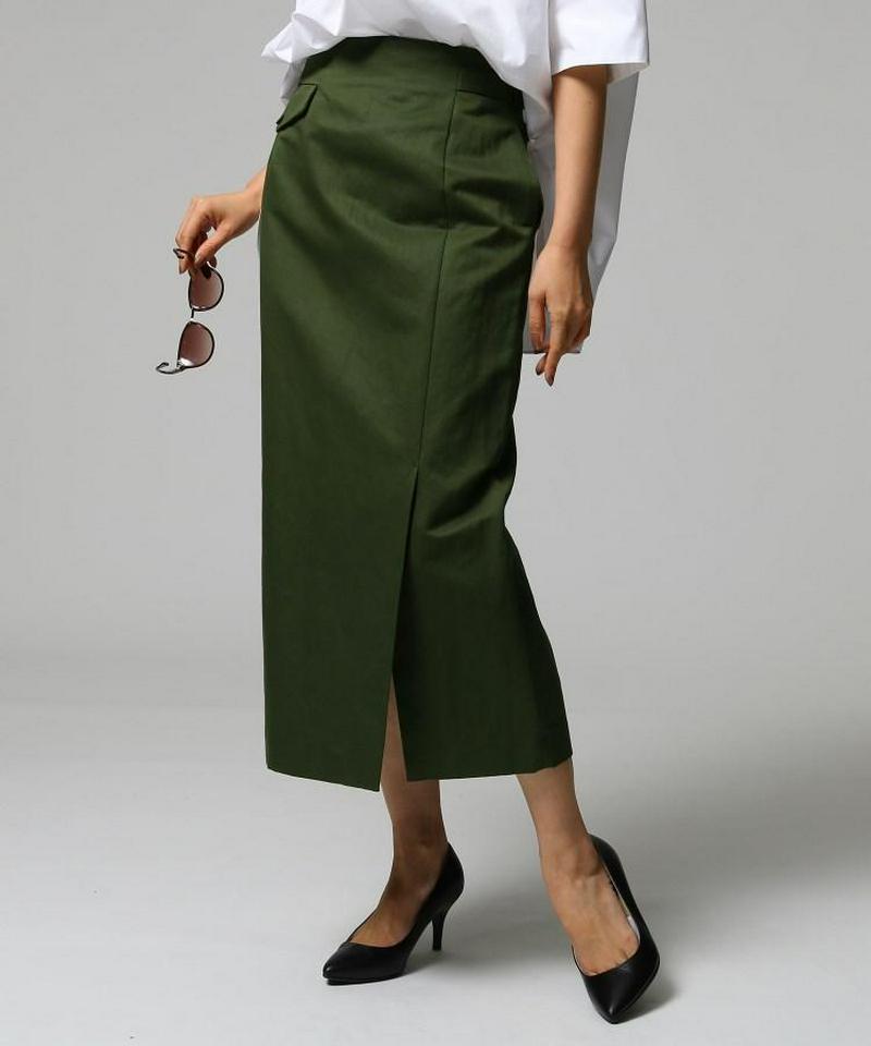 麻コットンスリットスカート