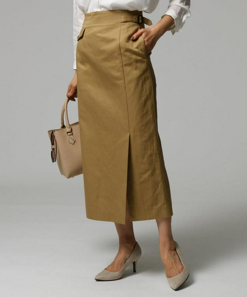 麻コットンスリットスカート