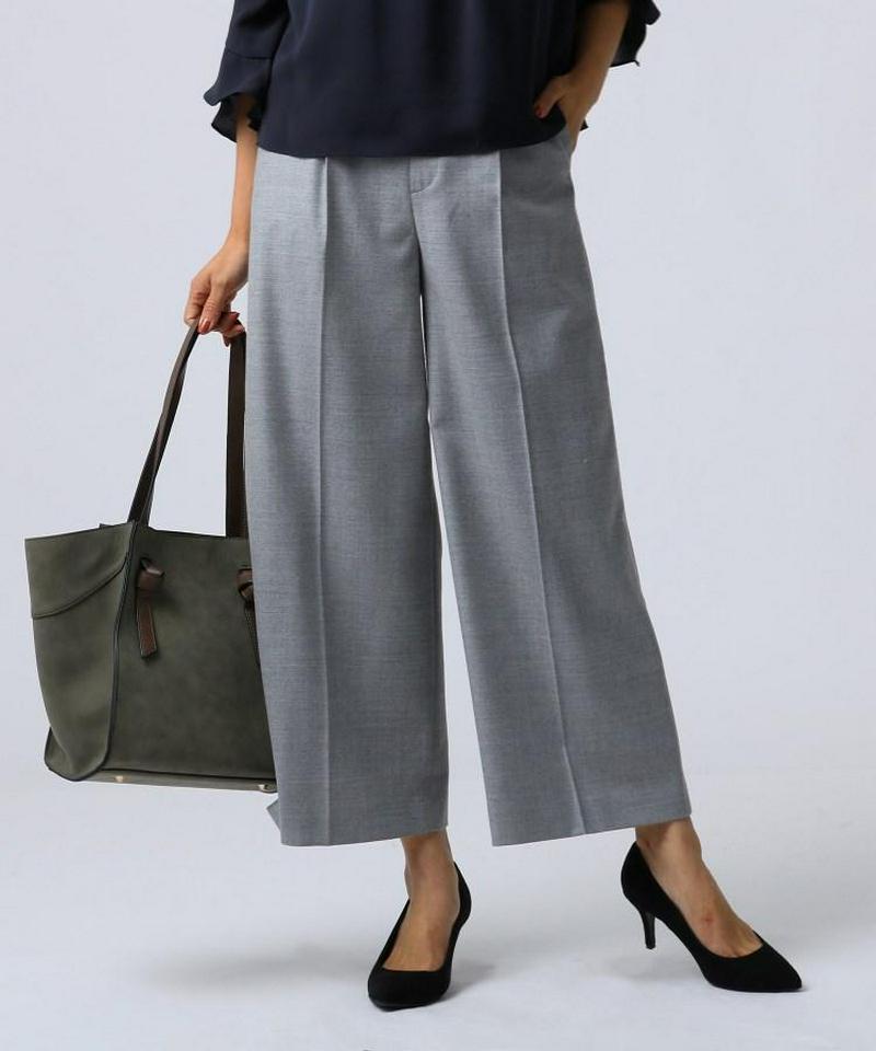 ◆[L]センタープレスワイドミディパンツ