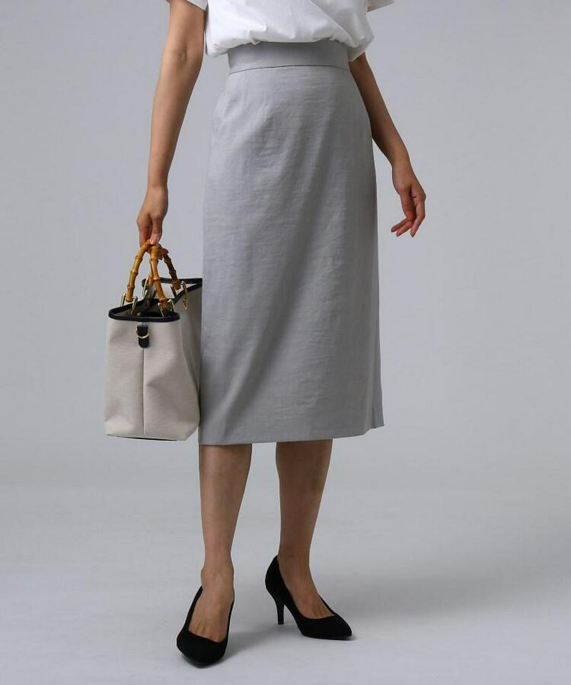 FABRICA 麻ブレンドミモレタイトスカート