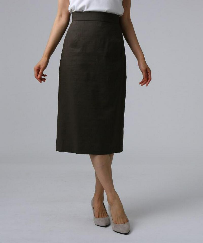 FABRICA 麻ブレンドミモレタイトスカート
