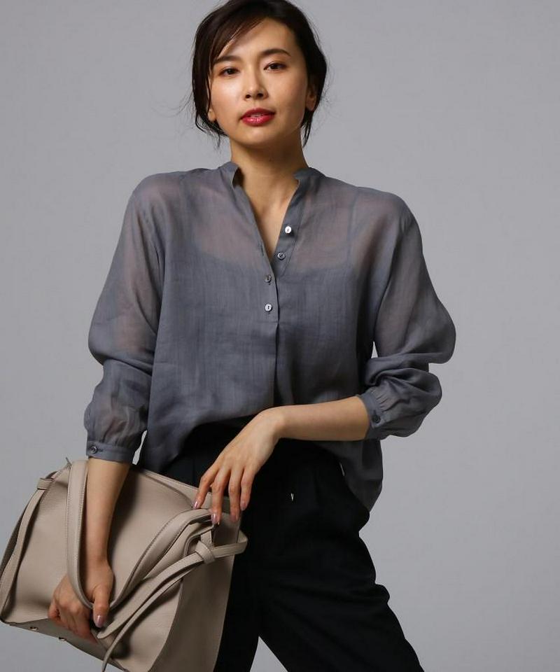 麻100％シアーブラウス