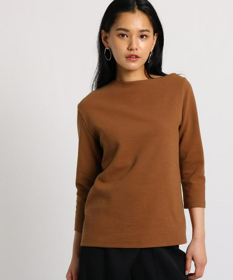 【洗える】アシンメトリーネック ストレッチトップス