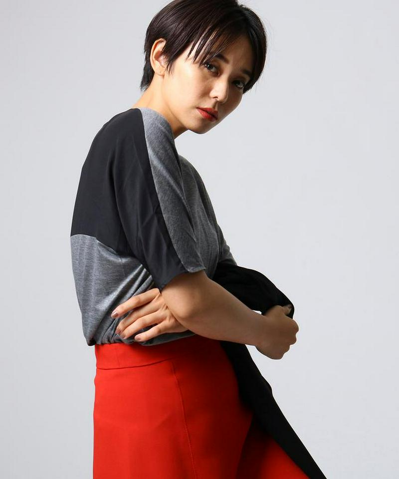 ドレープジャージ 切り替えプルオーバー