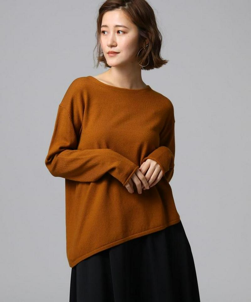 【洗える】アシンメトリーデザインニット