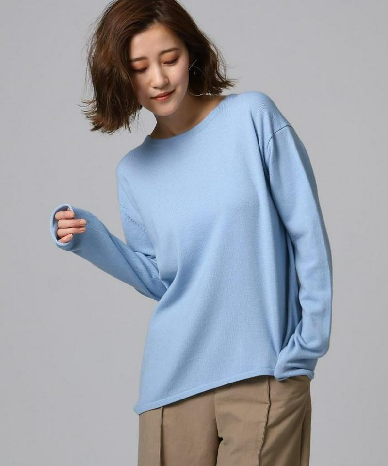 【洗える】アシンメトリーデザインニット