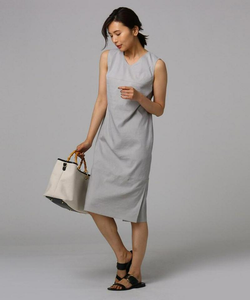 【洗える】マリー二ヴィス 麻サックワンピース