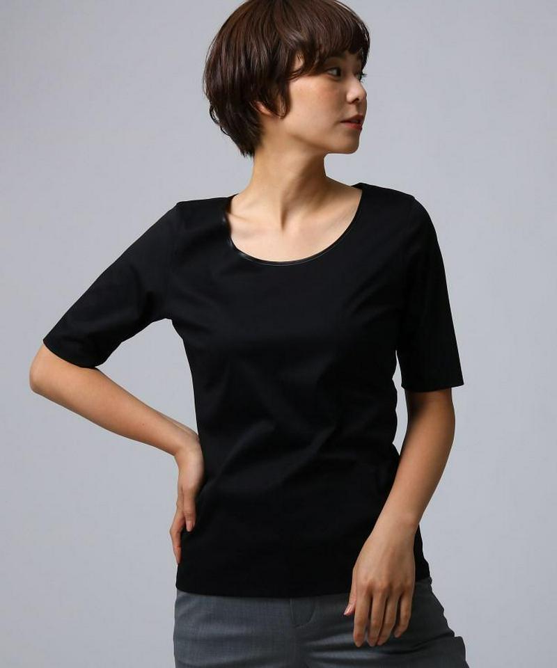 ◆【洗える】サテンネックスムースカットソー