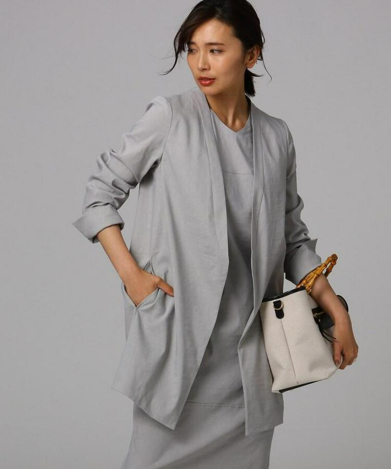 【洗える】マリー二ヴィス　リネンロングジャケット