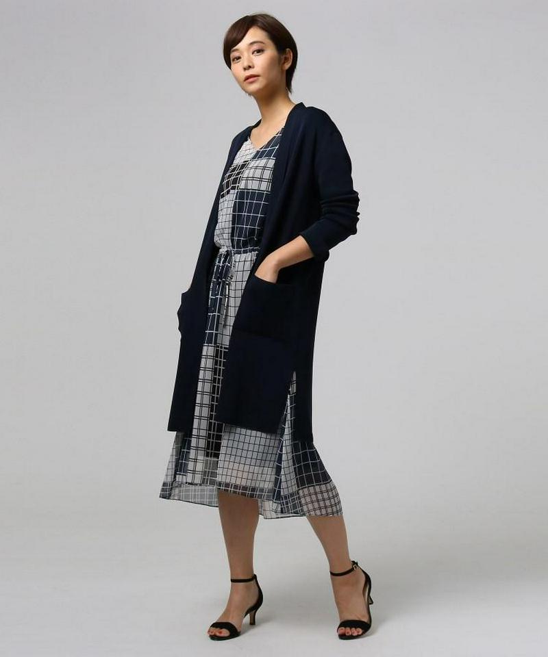 ビスコースエステル　ロングカーディガン