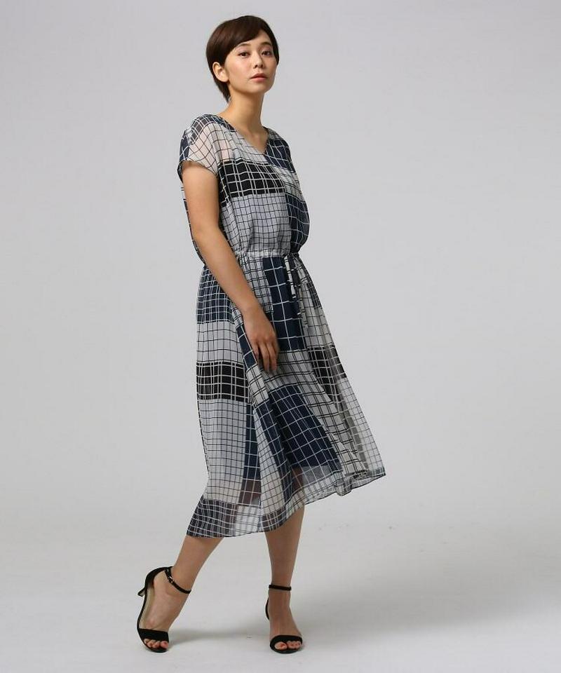 チェックプリント ワンピース