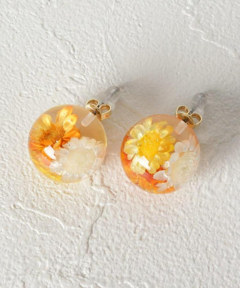 花封入クリアボールピアス