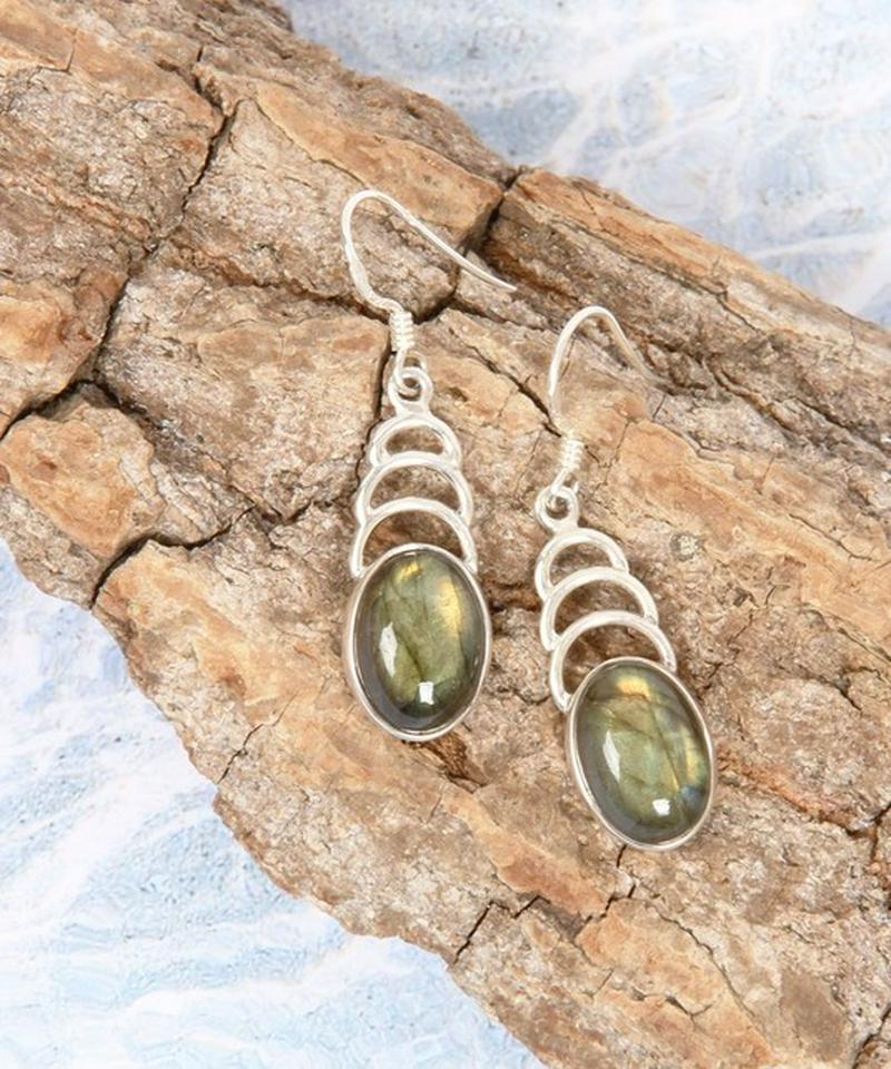 【フランス買付】ラブラドライト ピアス