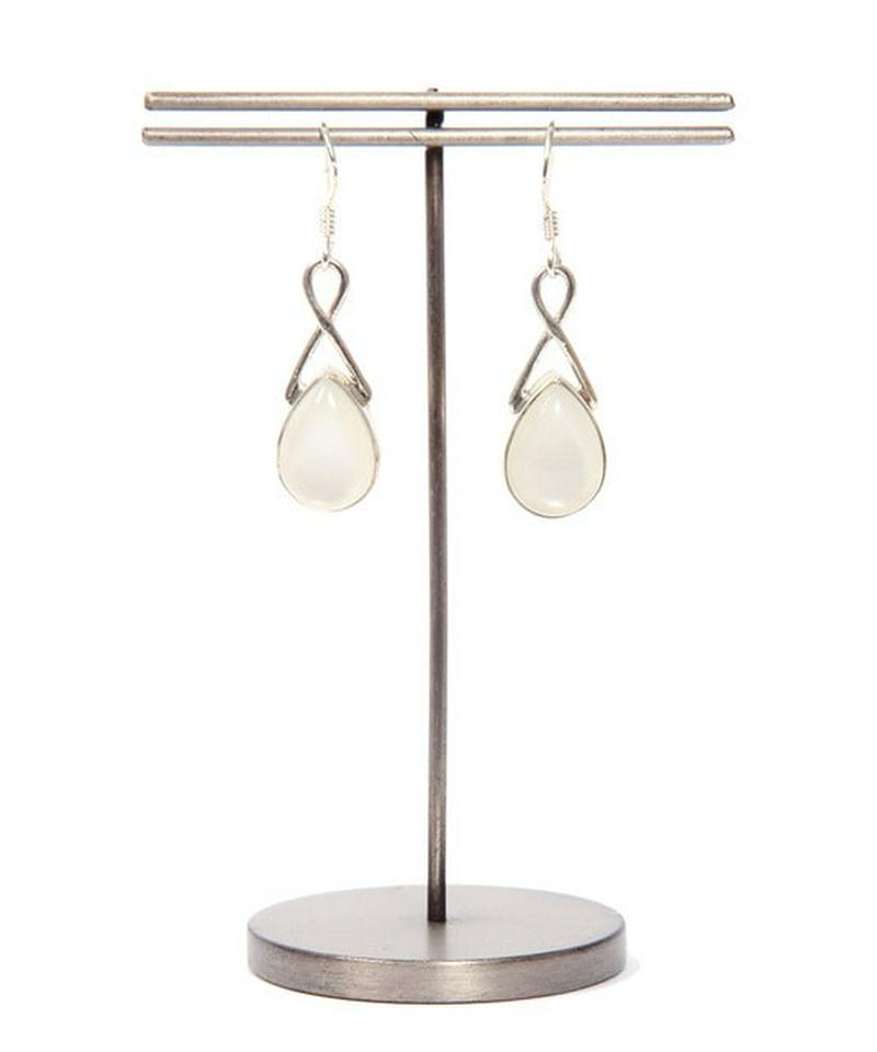 【フランス買付】ホワイトラブラドライト ドロップピアス