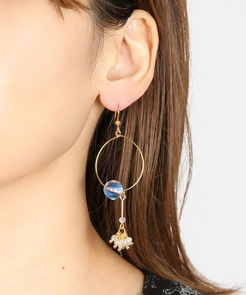 K14GF ガラスバークリア×フープピアス