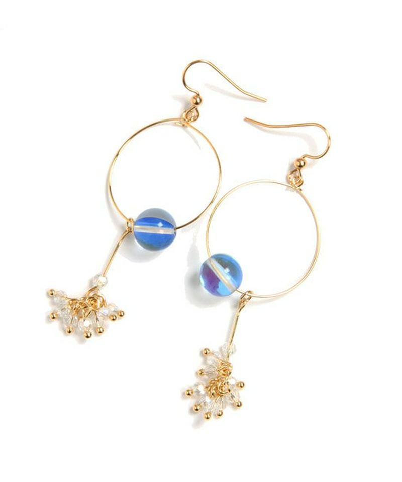 K14GF ガラスバークリア×フープピアス