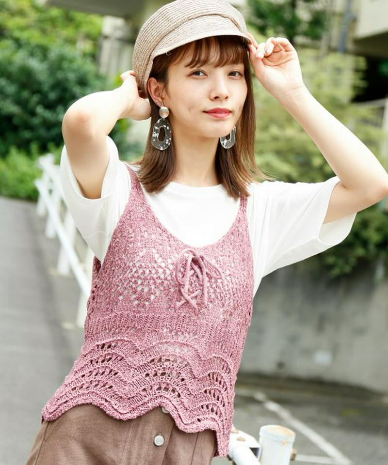 テープヤーンキャミ×Tシャツセット