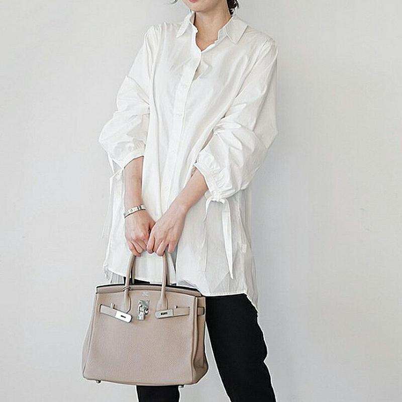 シャツ レディース 5分袖 トップス ブラウス おしゃれ 可愛い リボン お出かけ デート メール便 2019春夏新作 M/L/