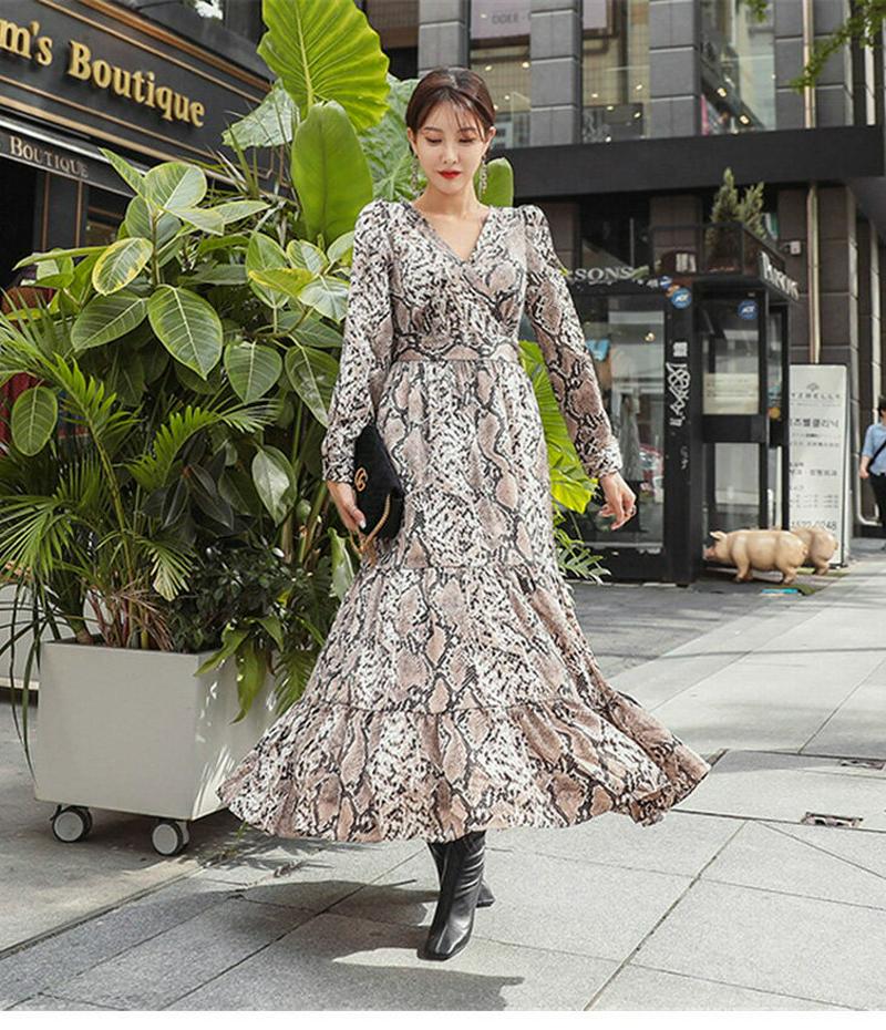ワンピース レディース マキシ丈 ロング丈 パイソン おしゃれ 可愛い メール便 2019春夏新作 フリー 【2818-bma1