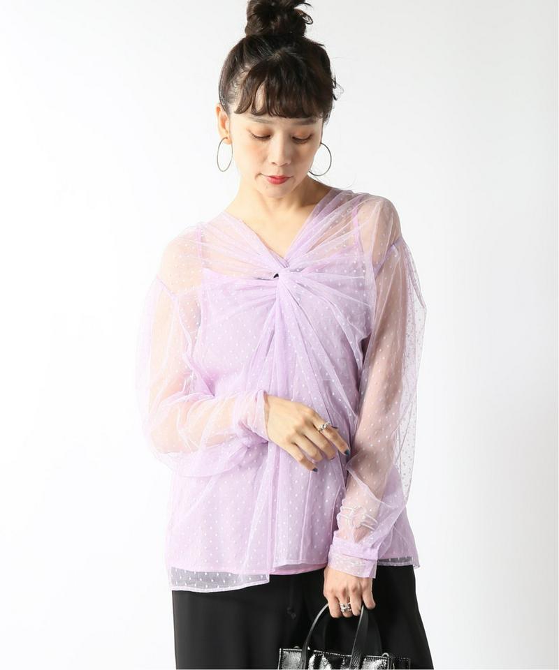 【PUSH BUTTON/プッシュボタン】DOT チュールブラウス