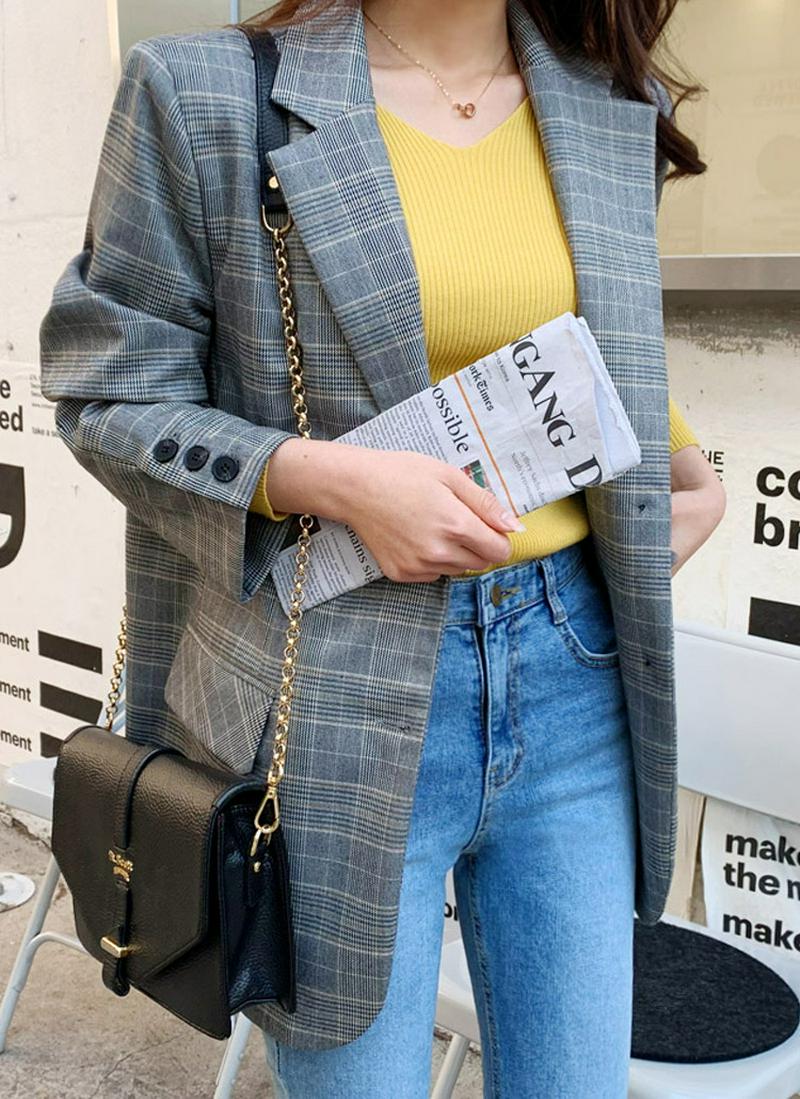 シングルチェックジャケット