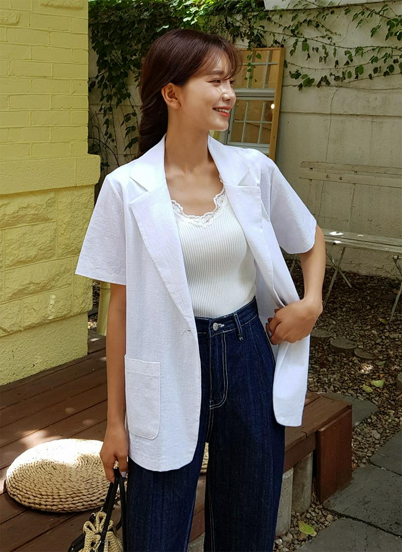 ミドル丈半袖ジャケット・全4色