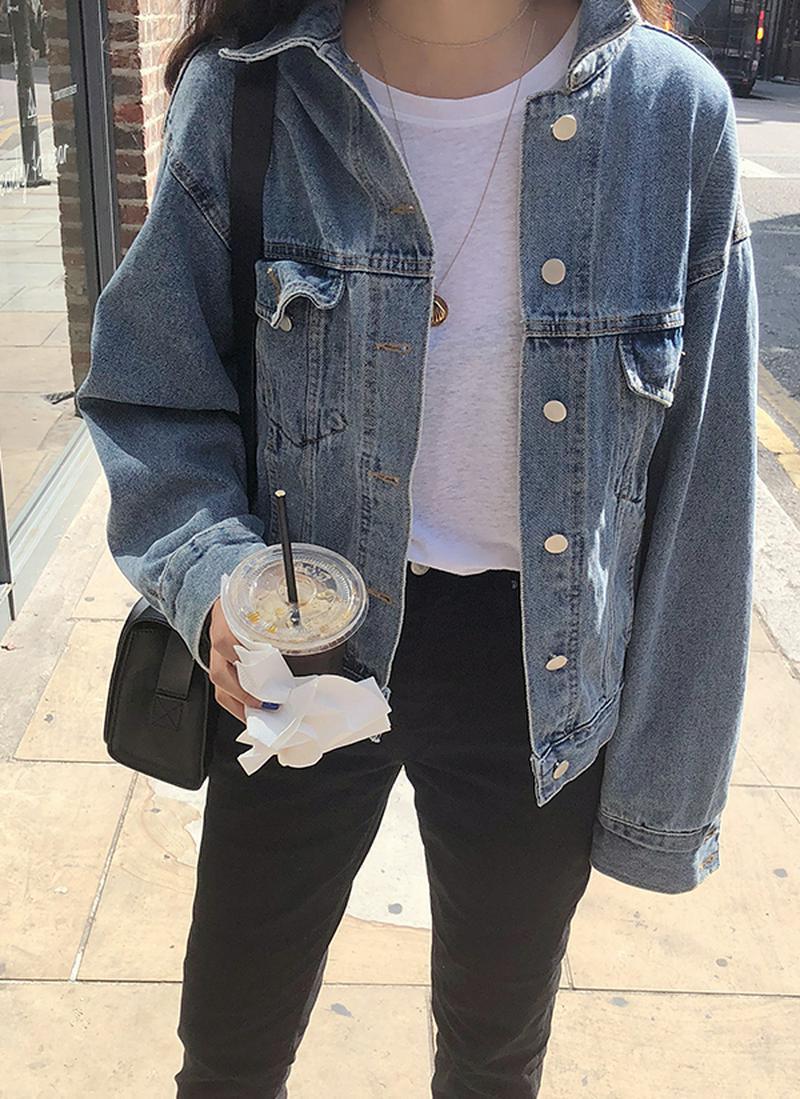 オーバーフィットカジュアルデニムジャケット