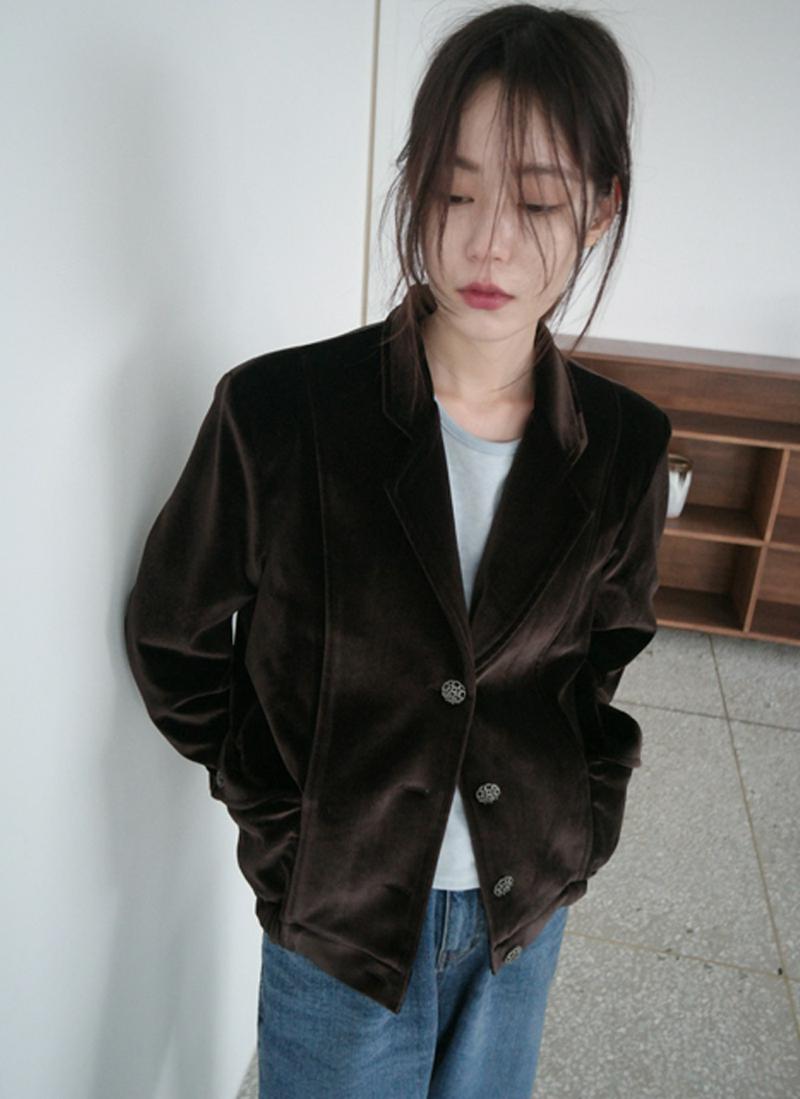 裏キルティングベロアジャケット