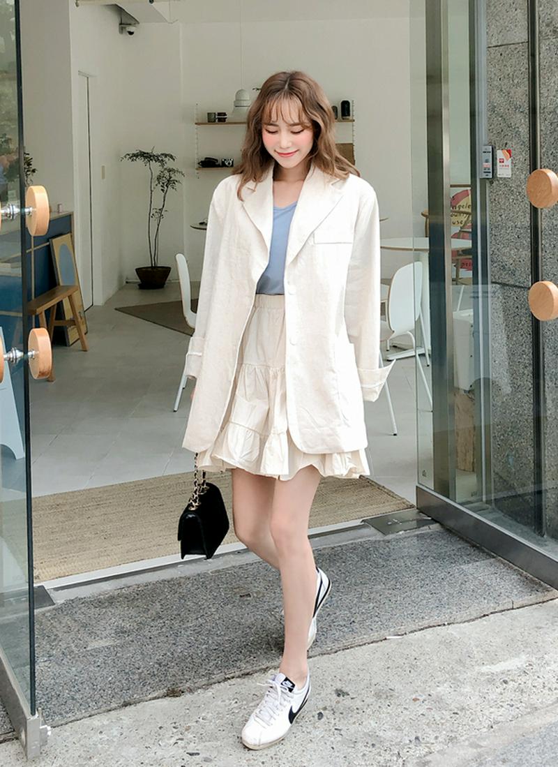 カフスボタンリネンジャケット