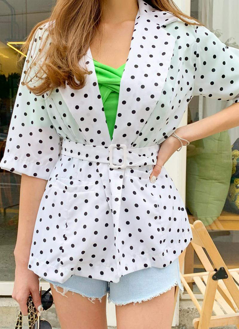 ベルト付ドットジャケット