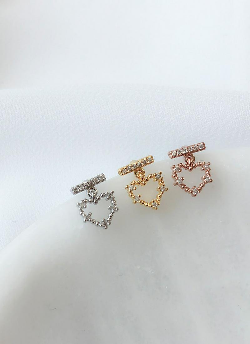 ボールハートドロップミニピアス