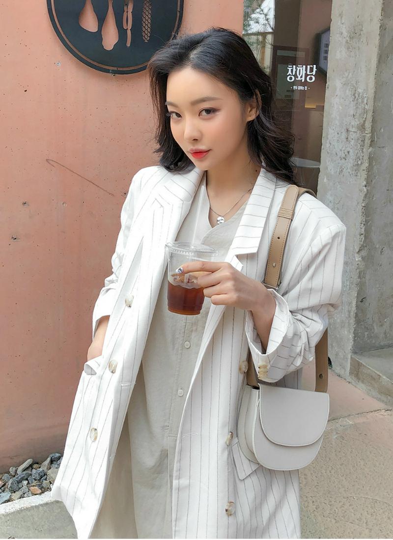 リネン混ストライプジャケット