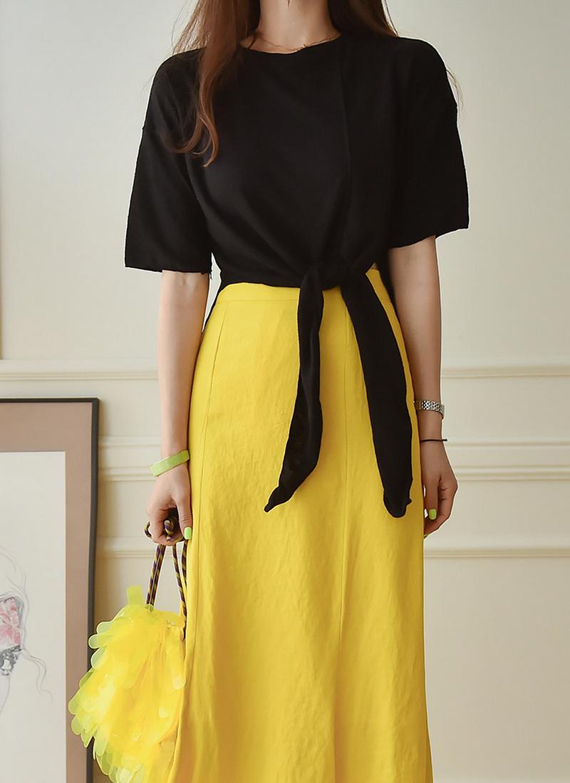 ストラップヘムTシャツ