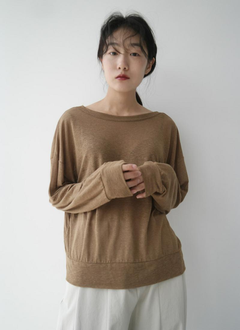 ボートネックロングTシャツ