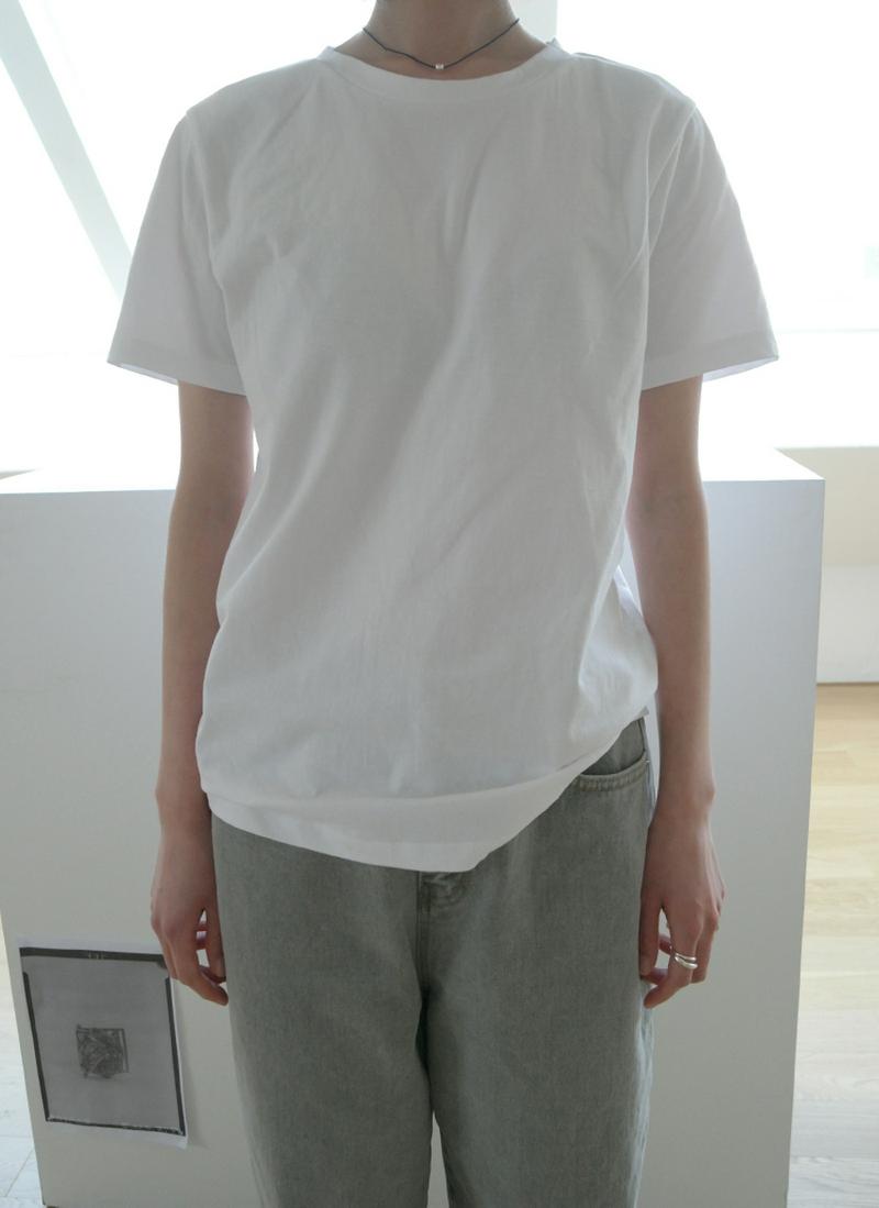 コットンハーフスリーブベーシックTシャツ