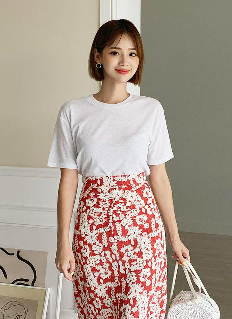 リネン混半袖Tシャツ・全4色