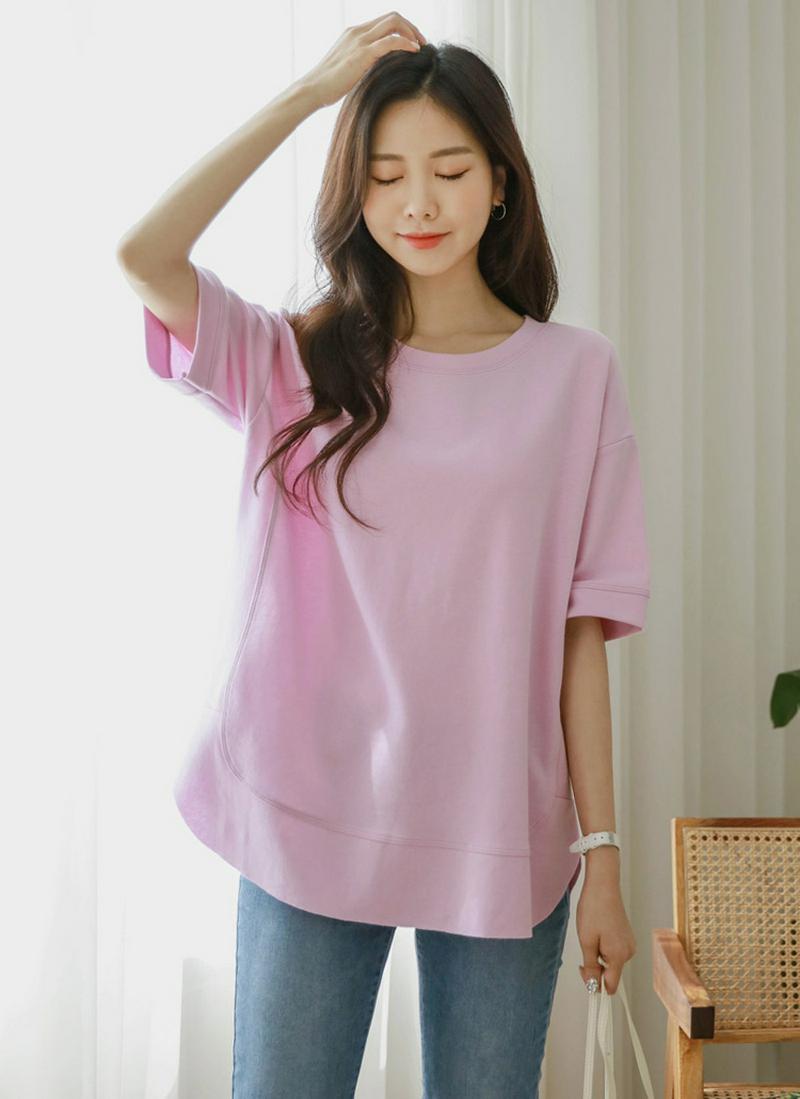 ラウンドヘムハーフスリーブTシャツ