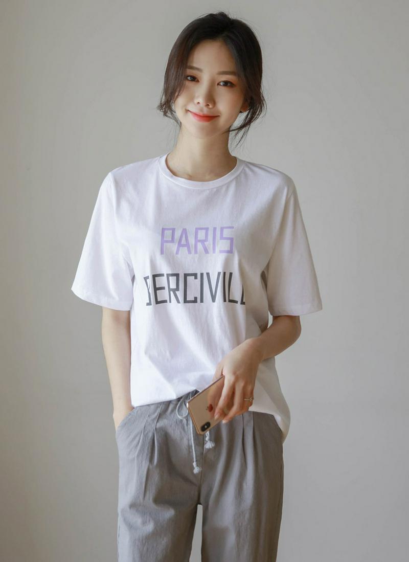 レタリングウォッシングTシャツ