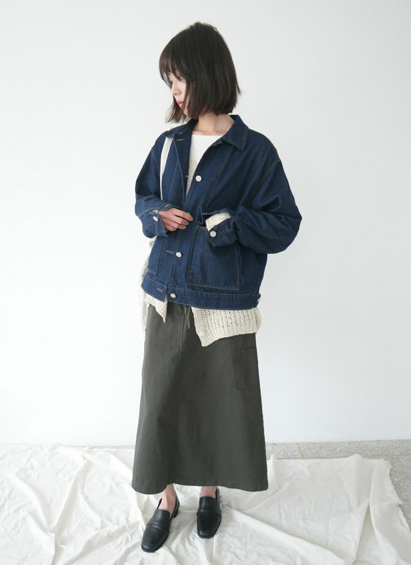 フラップポケットステッチデニムジャケット